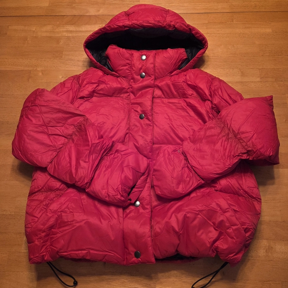 Eddie Bauer Red and Black Puffer Jacket